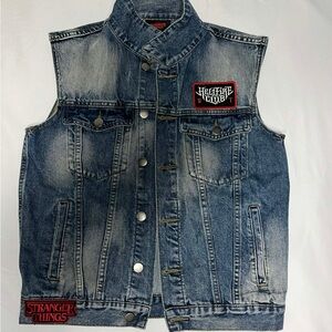 Denim Vest with Stranger Things rare size XS